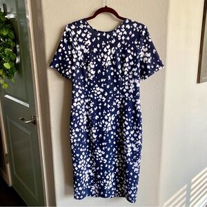 Trina Turk museo dress indigo blue white paint splatter women’s size 8 new!